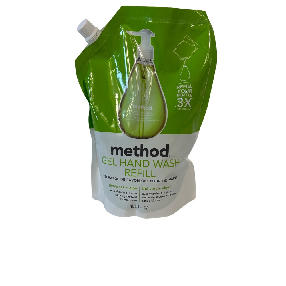 Method Gel Hand Wash Refill Unisex 34 fl oz Green Tea + Aloe Naturally Derived